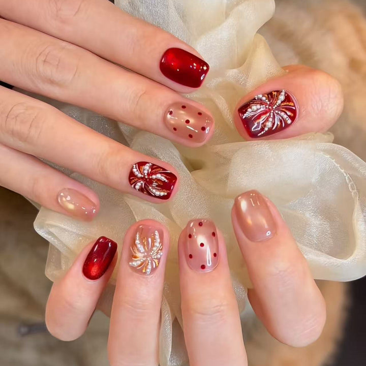 Artistic Nail Design with Decorative Elements Kalsten