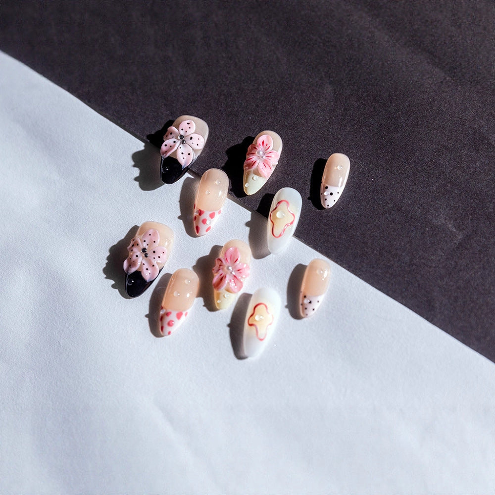 Floral Decorative Press-On Nail Kit