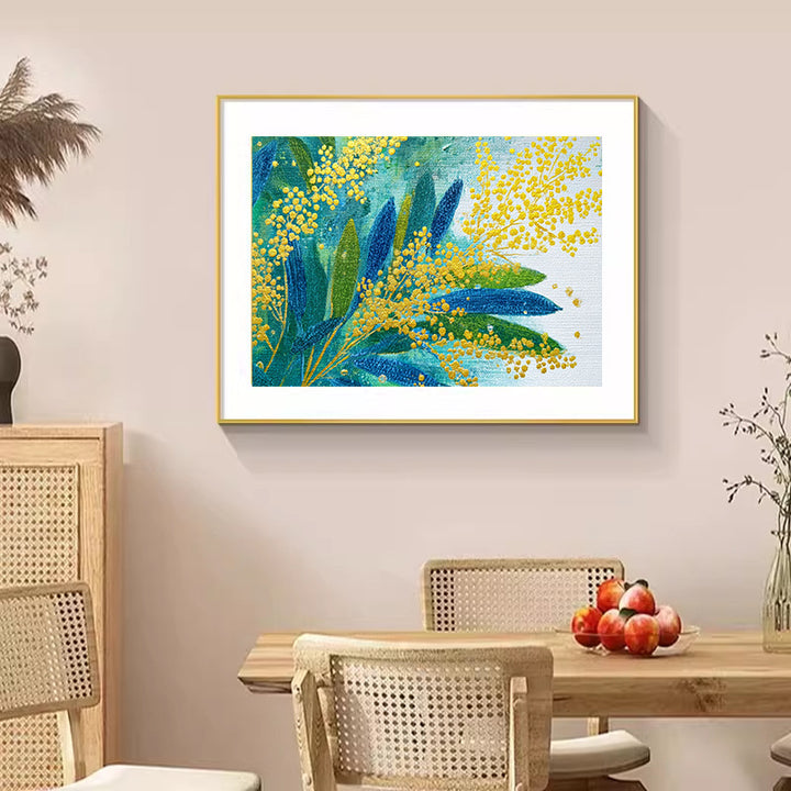 Textured Botanical Canvas Wall Art for Home