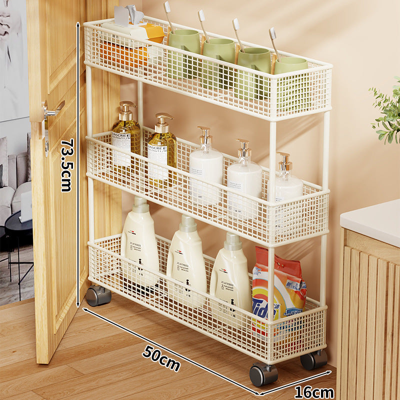 Slim Narrow Pull-Out Mesh Storage Organizer for Cabinet and Door Gap