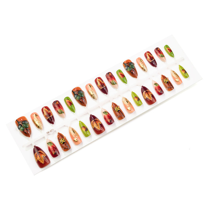 Autumn-Inspired Press-On Nail Art Set Kalsten