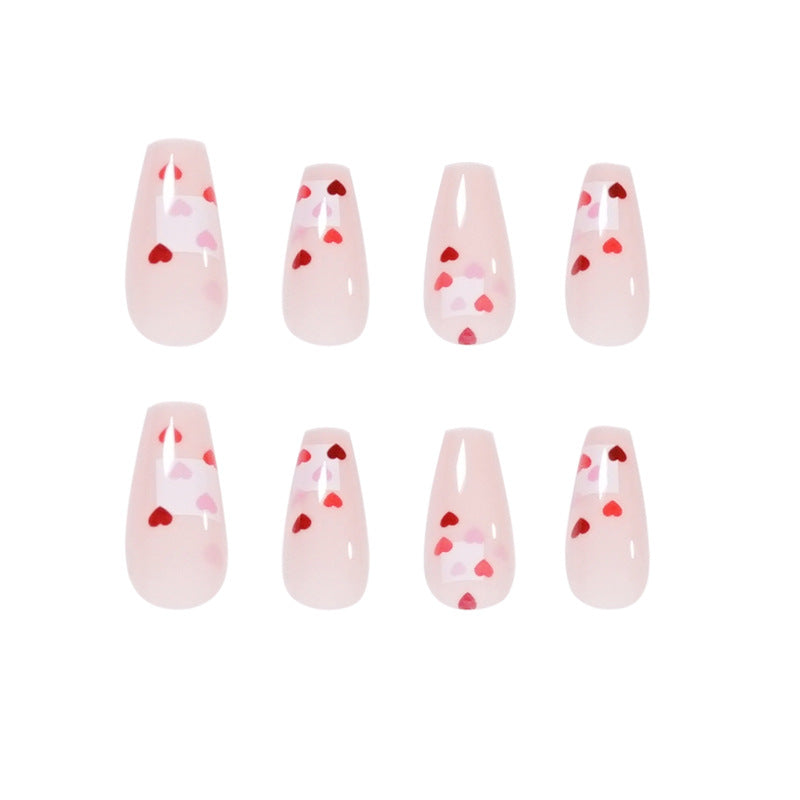 Artistic Nail Extensions with Heart Design Kalsten