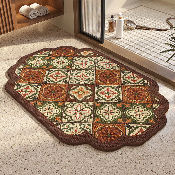 Vintage-inspired Pattern Bath Mat