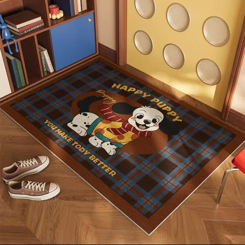 Playful Puppy-Themed Welcome Mat