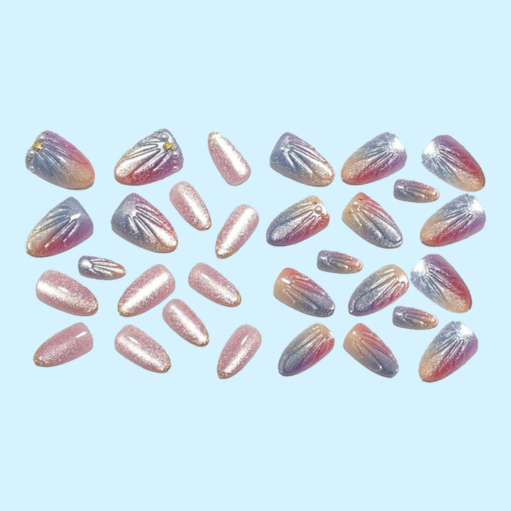 Artificial nails with glitter accents and elegant decorations Kalsten
