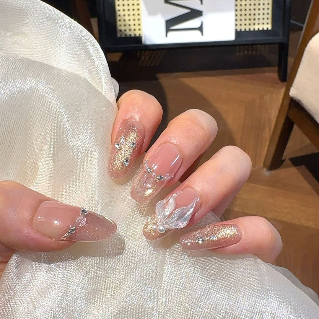 Elegant Rhinestone Embellished Press-On Nails Kalsten