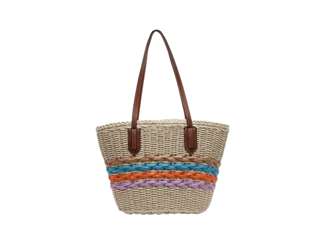 Shoulder bag made of braided material with colorful detail Kalsten