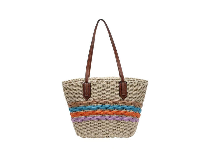 Shoulder bag made of braided material with colorful detail Kalsten