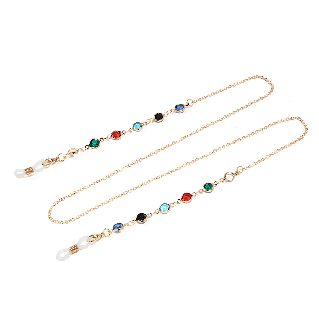 Artistic Crystal-Enhanced Eyewear Chain kalsten