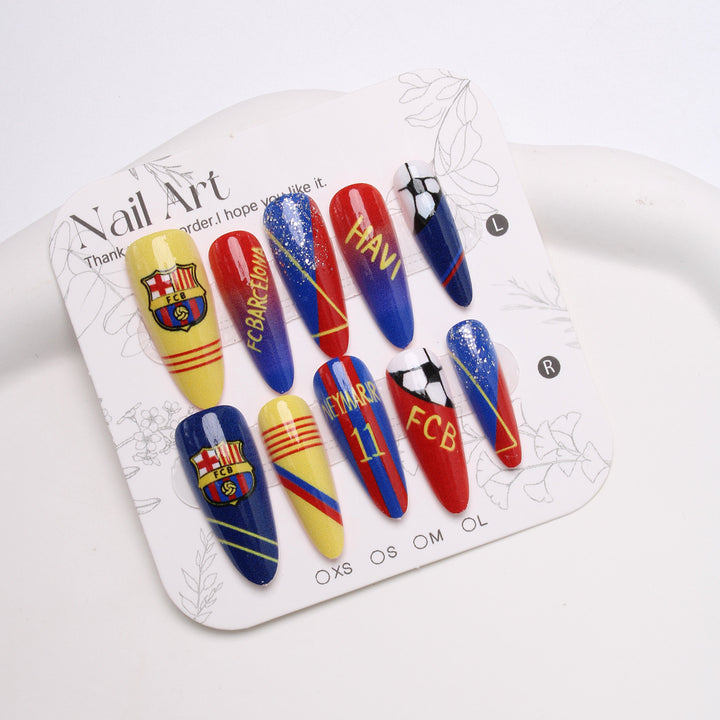 Sports-Themed Stiletto Press-On Nails Kalsten