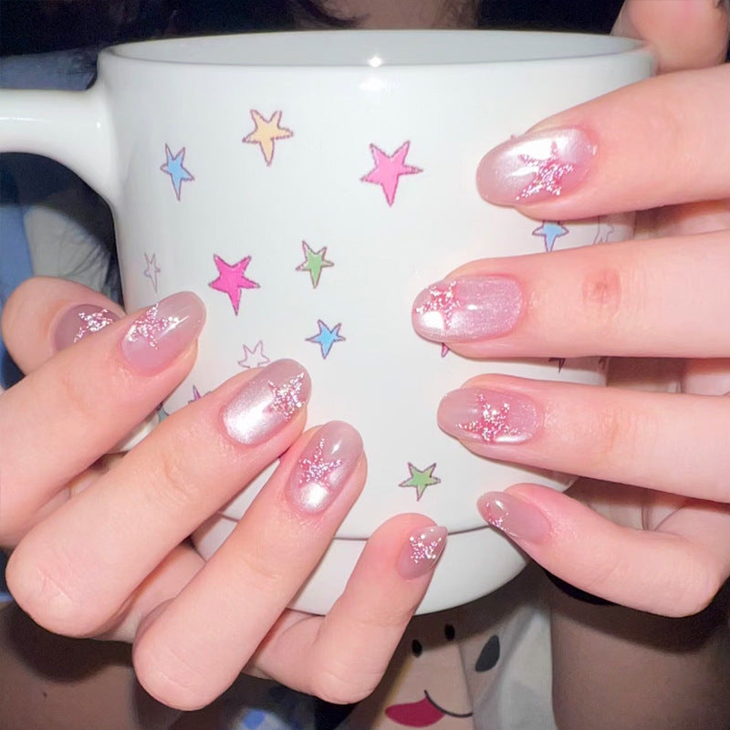 Artistic Star-Embellished Press-On Nails Kalsten