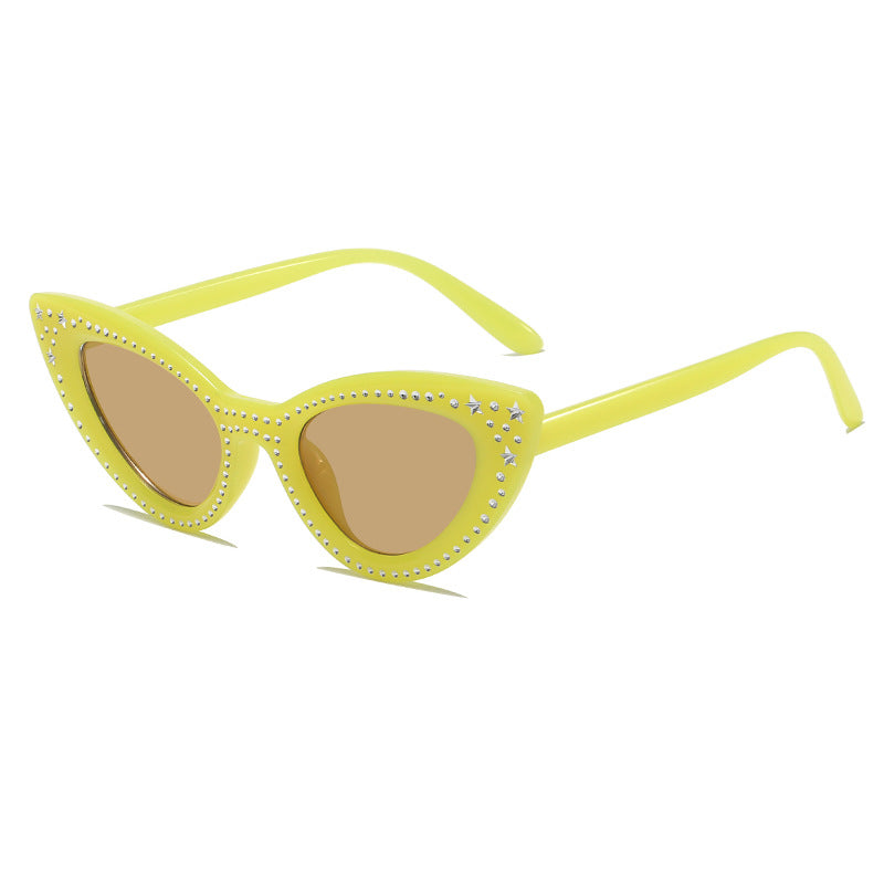 Glamorous Rhinestone-Embellished Cat Eye Sunglasses Kalsten