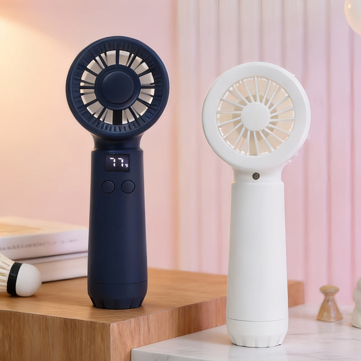 Women's Portable Hand Fan with Digital Display and USB Charging Function Kalsten