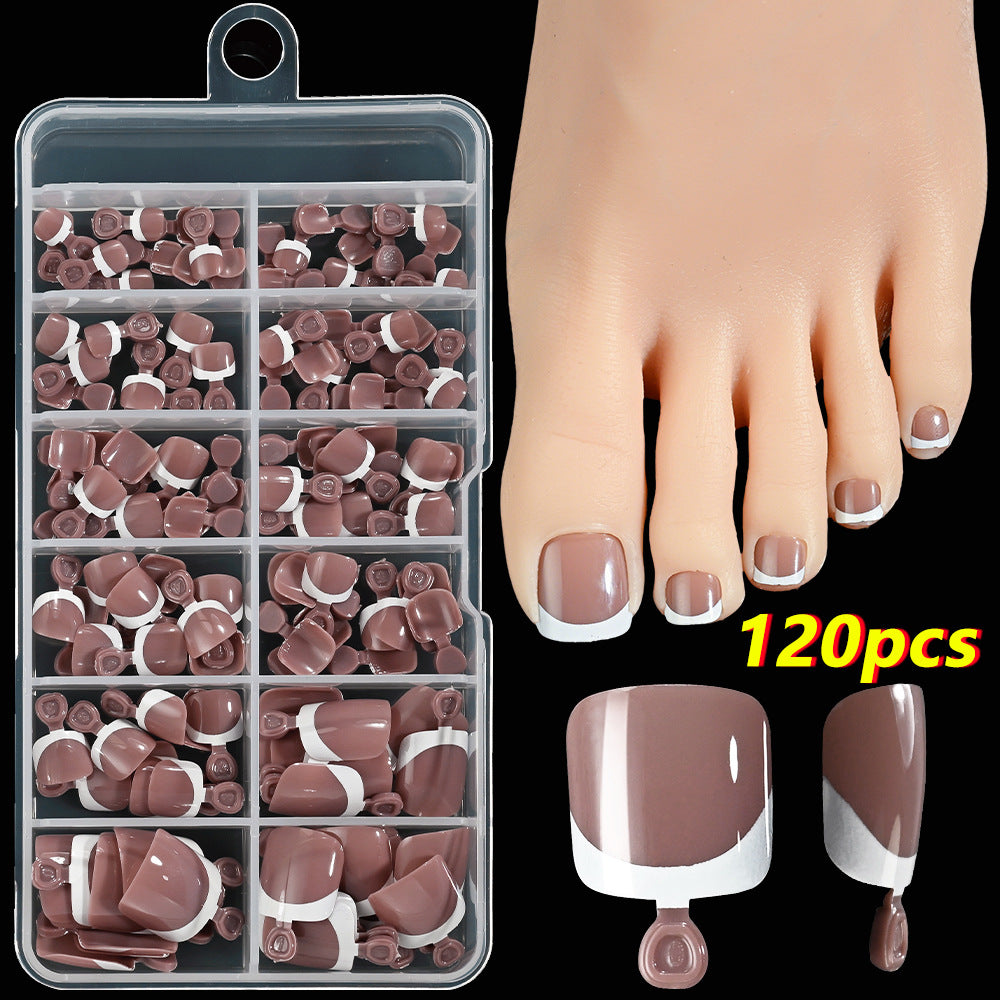French Tip Gel Toenail Set Kalsten