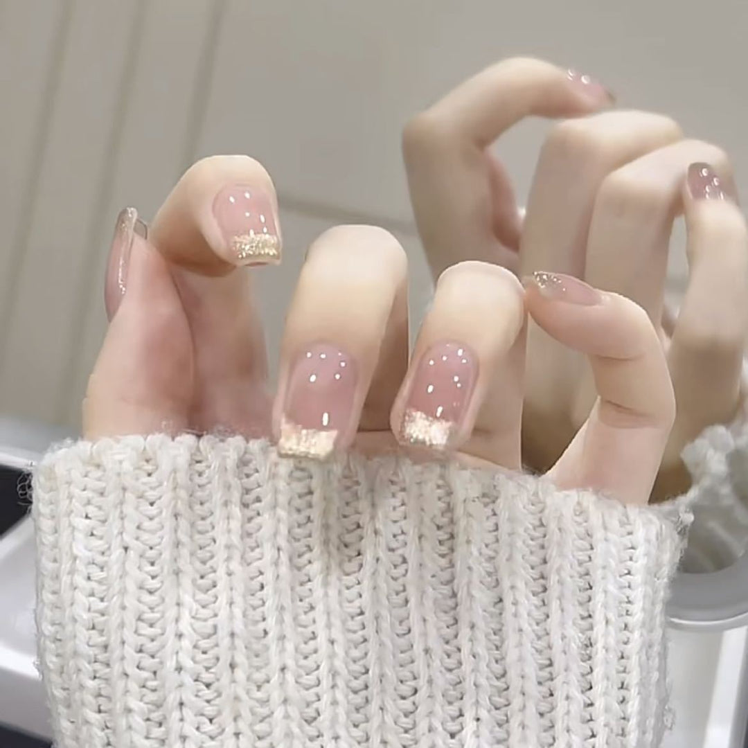 Elegant Glitter Tip Press-On Nails Kalsten