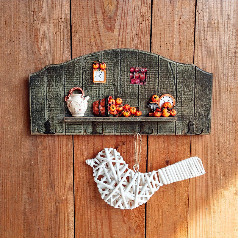 Decorative Bird-Theme Wall Hook Rack