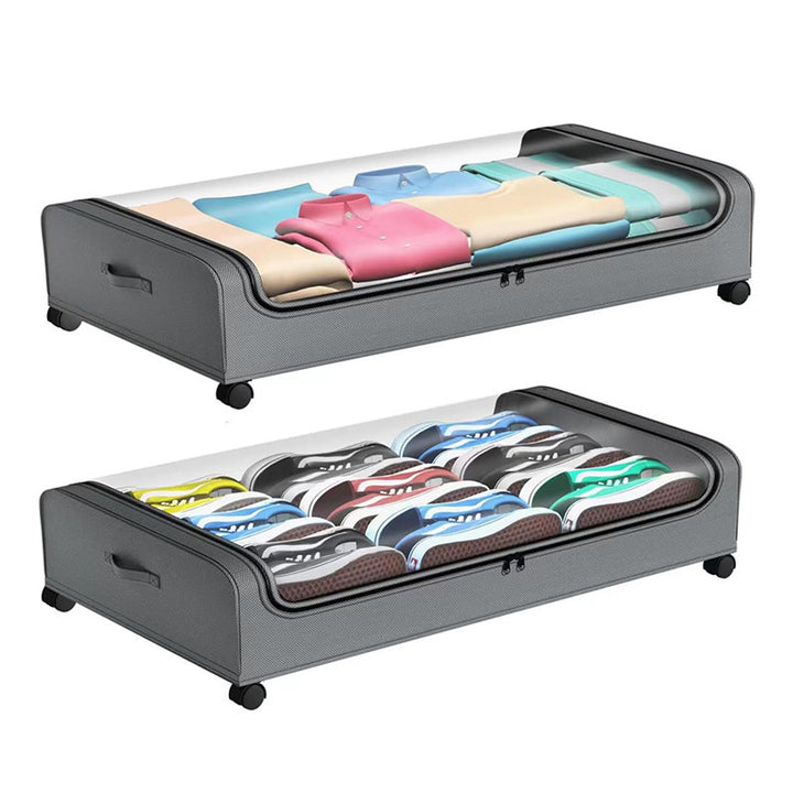 Storage box with wheels and transparent lid Kalsten