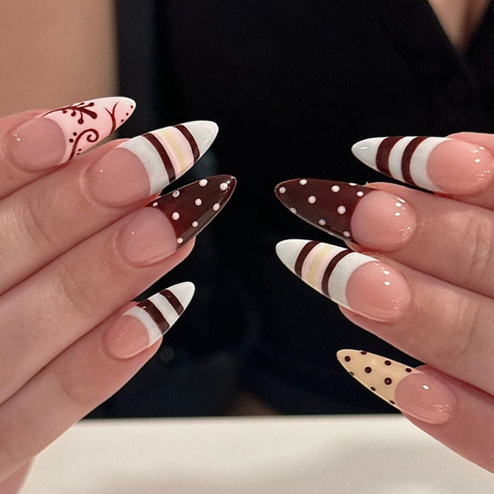 Artistic acrylic nails with enchanting dessert design Kalsten