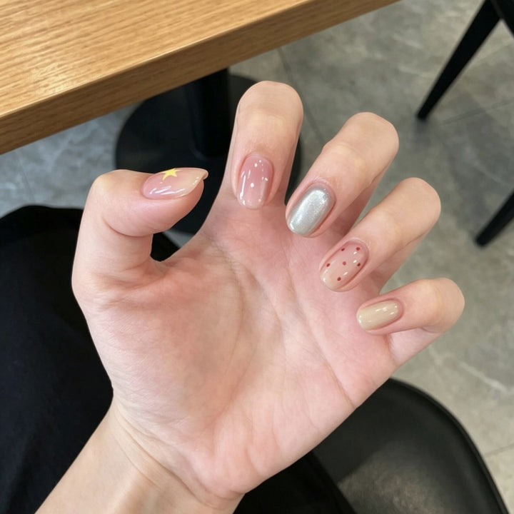Artistic Mixed Design Press-On Nail Set Kalsten