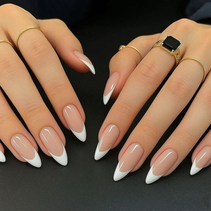 Elegant French Manicure Artificial Nails Kalsten