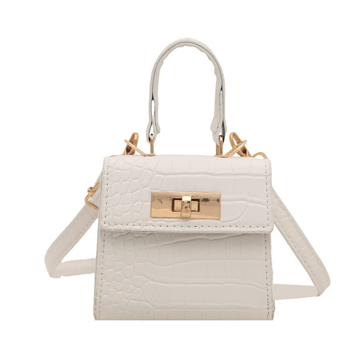 Elegant Croc-Embossed Handheld Satchel