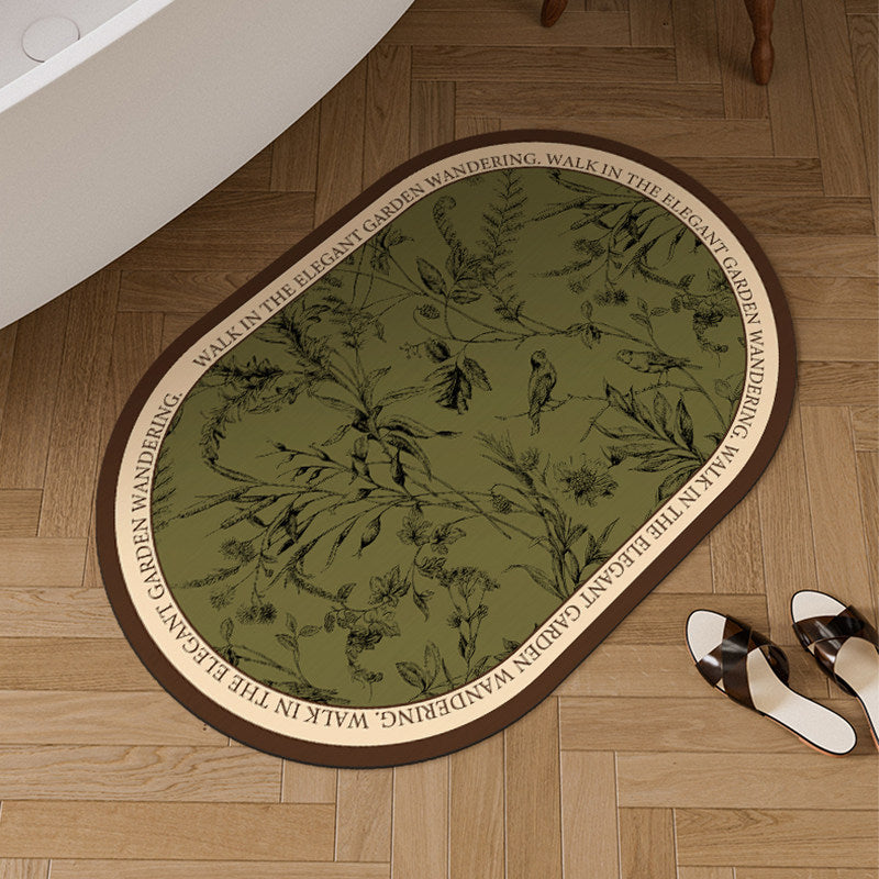 Oval Botanical Floor Mat