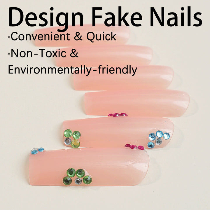 Artificial nail tips with colorful flower accents Kalsten