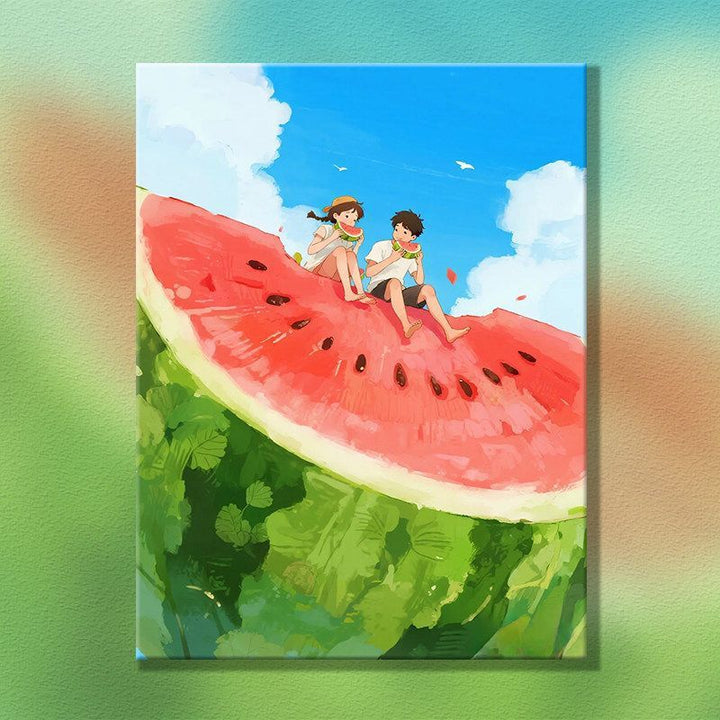 Whimsical Watermelon-Themed Canvas Artwork Kalsten