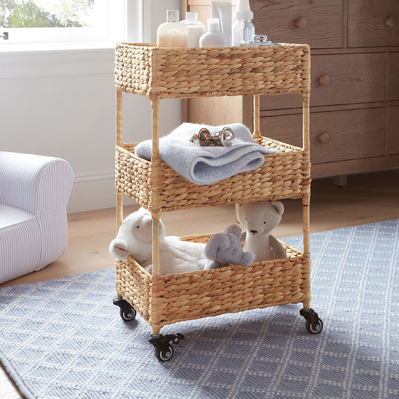 Mobile storage cart made of natural fabric Kalsten