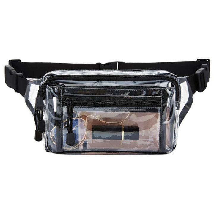 Transparent belt bag with multiple zippered compartments Kalsten