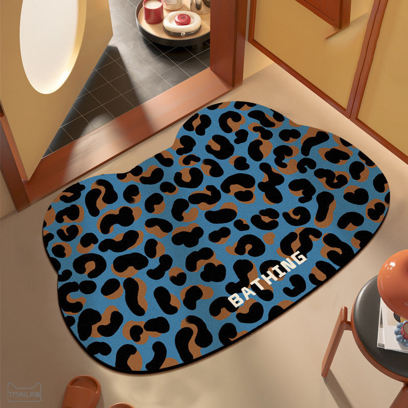 Decorative Leopard Print Bath Mat