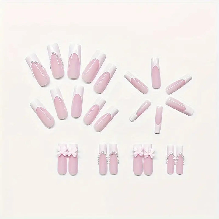 Bow-Embellished Press-On Nail Set Kalsten