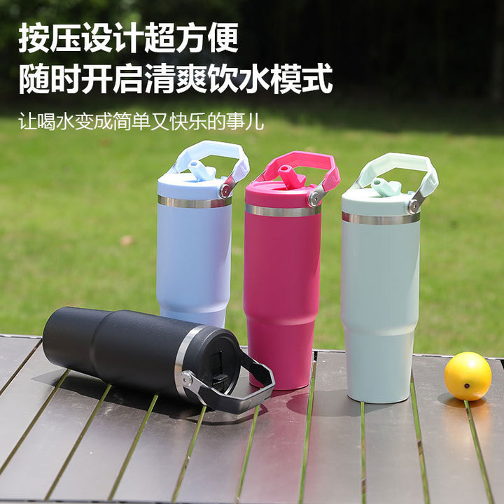 Unisex insulated cup with stable handling and practical folding device Kalsten
