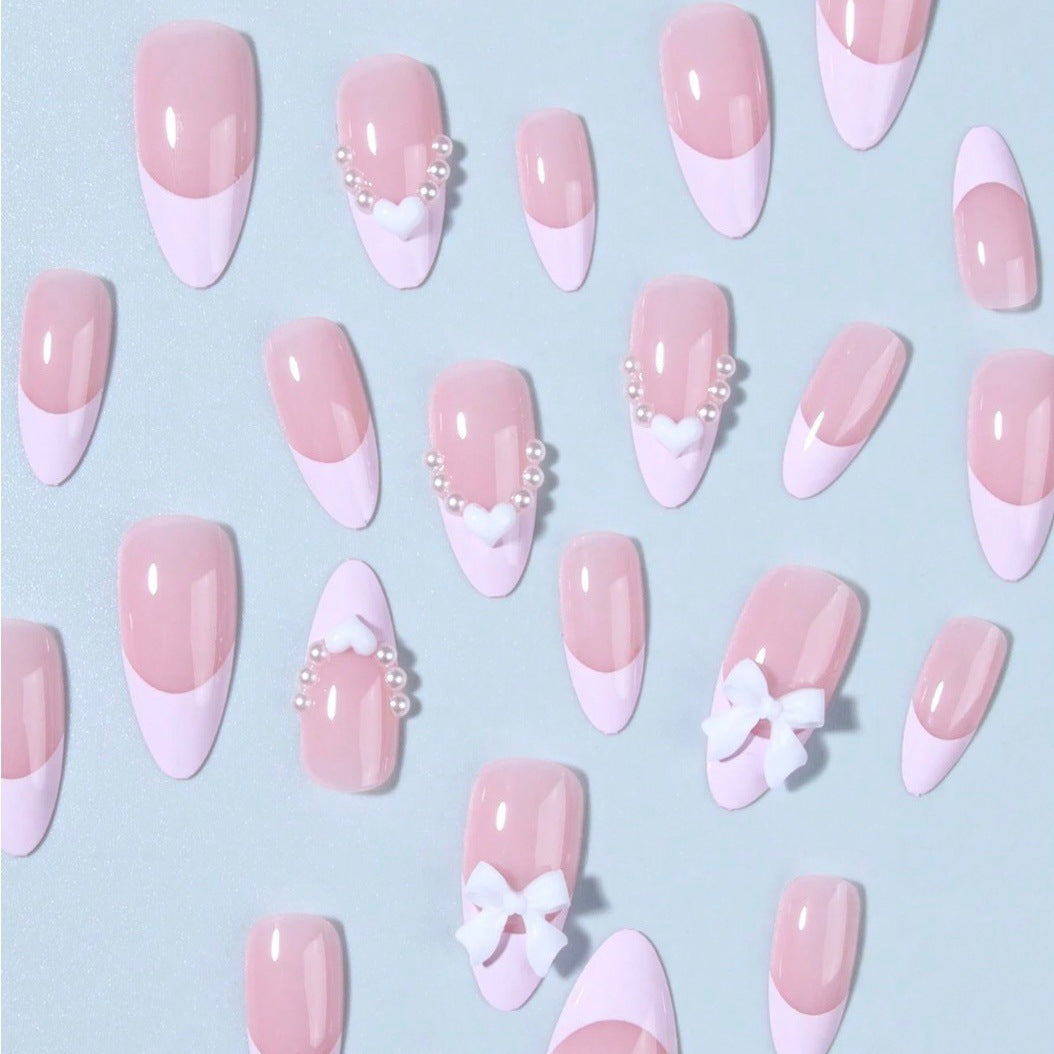 Artificial nail tips with heart and bow decorations Kalsten