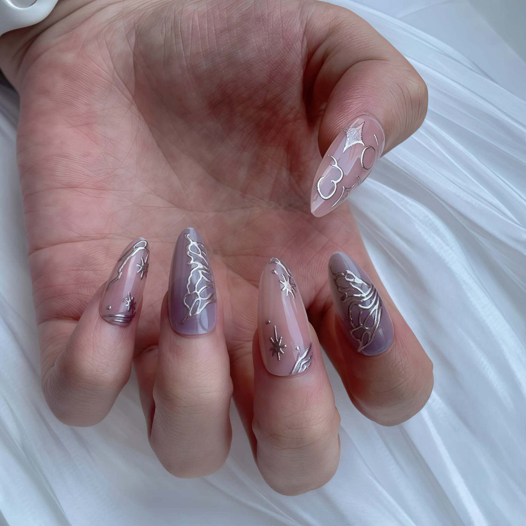 Decorative Galaxy-Inspired Press-On Nail Art Kalsten