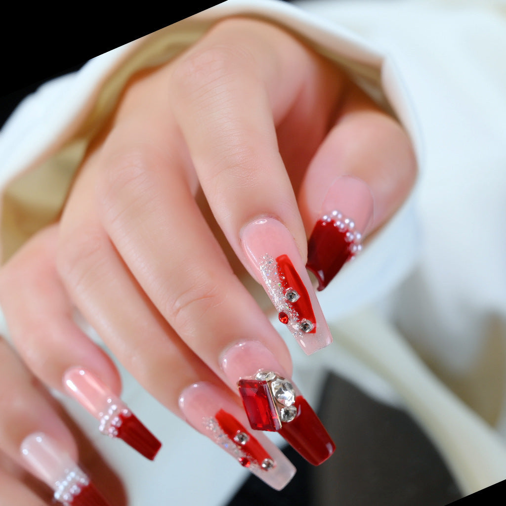 Glamorous Crystal and Gemstone Press-On Nail Set Kalsten
