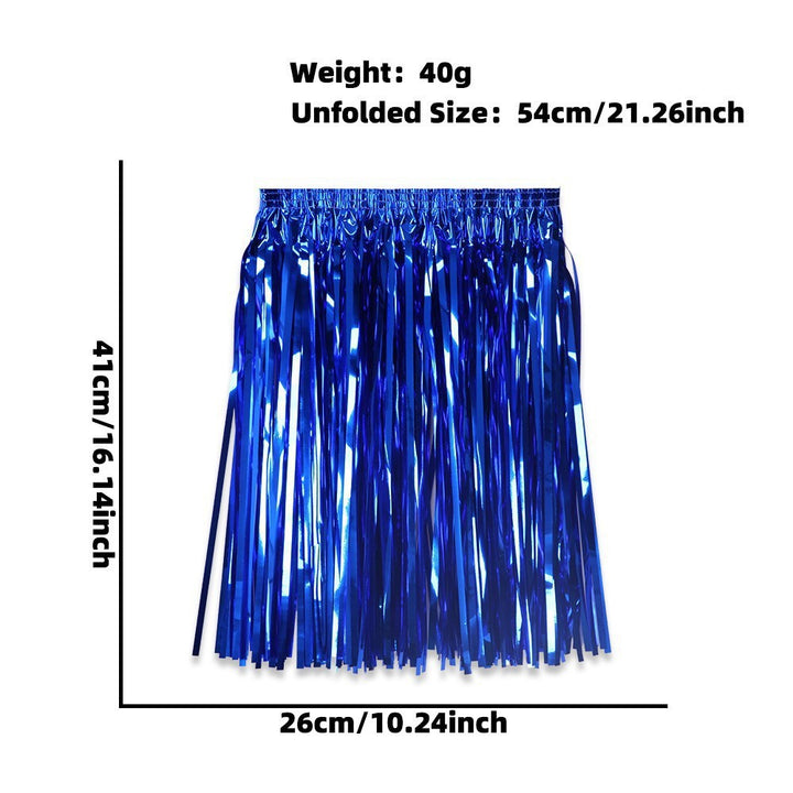 Women's nan metallic foil fringe hula skirt with elastic waistband party costume Kalsten