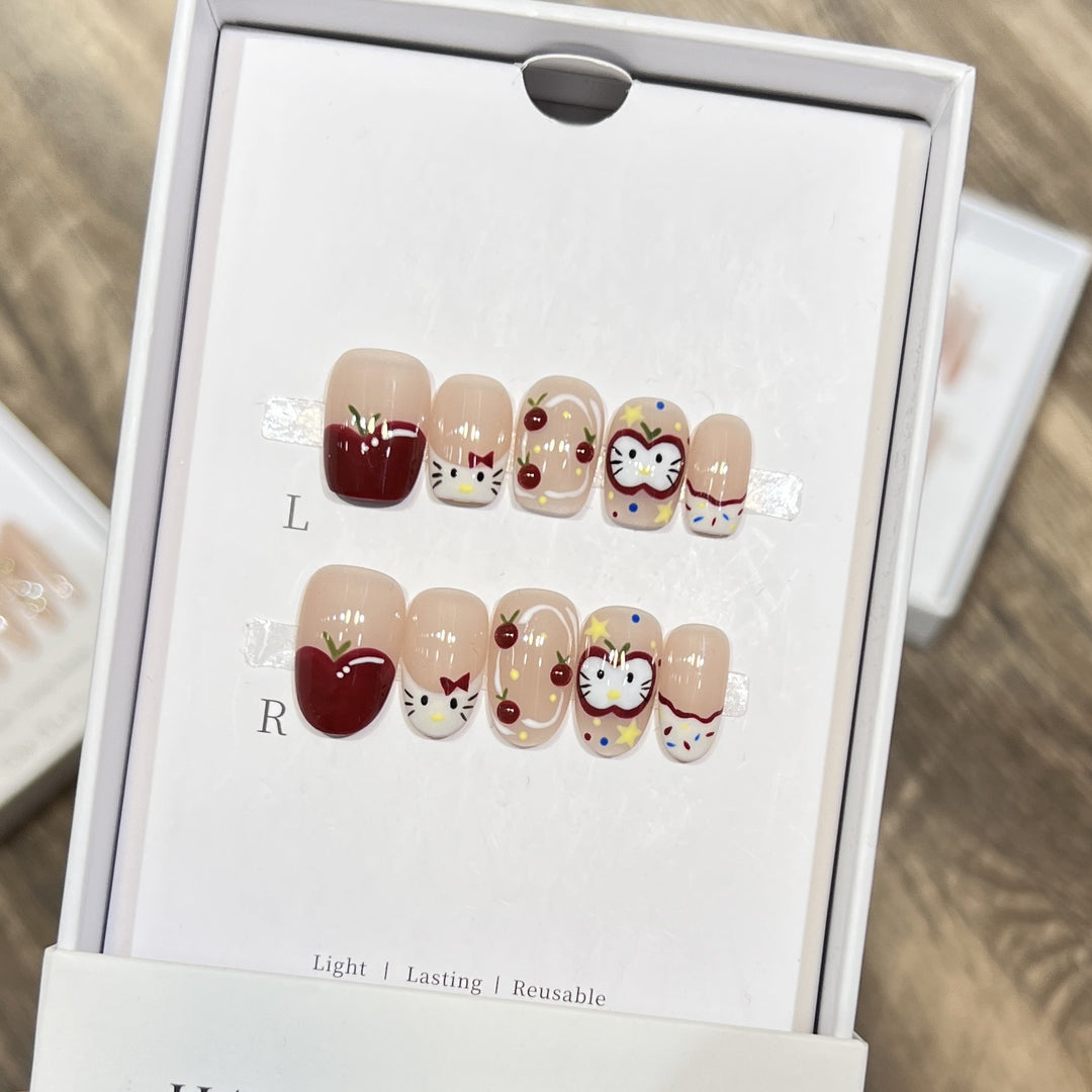 Artistic Character-Themed Press-On Nail Art Set Kalsten