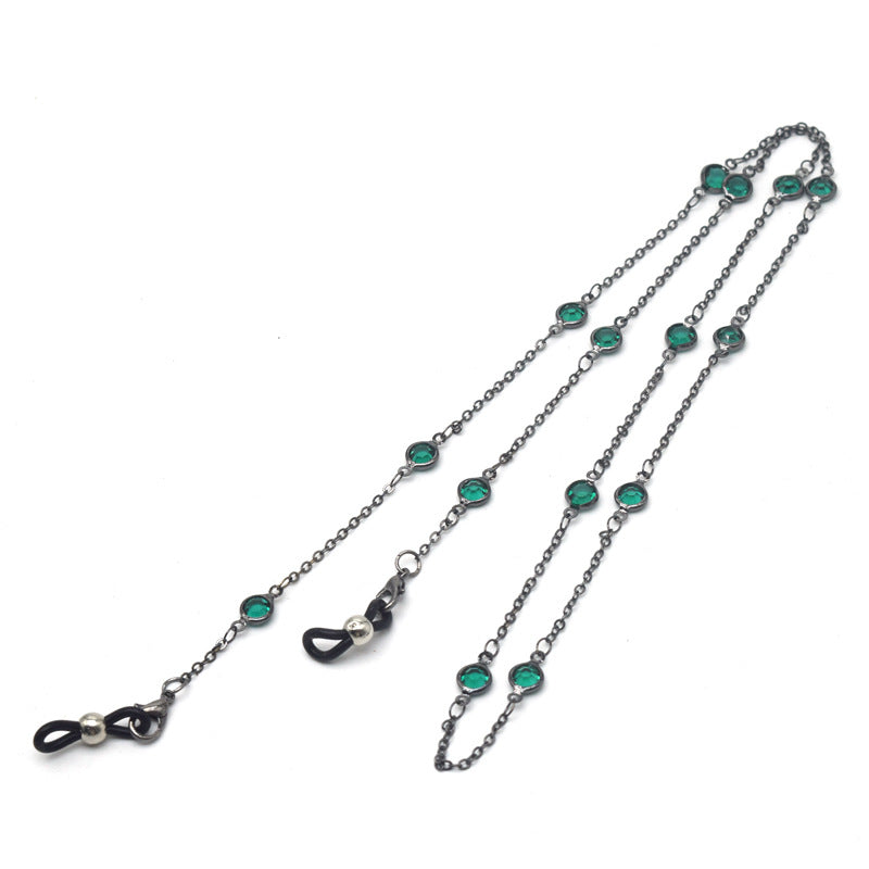 Stylish Crystal-Accented Eyewear Chain Kalsten