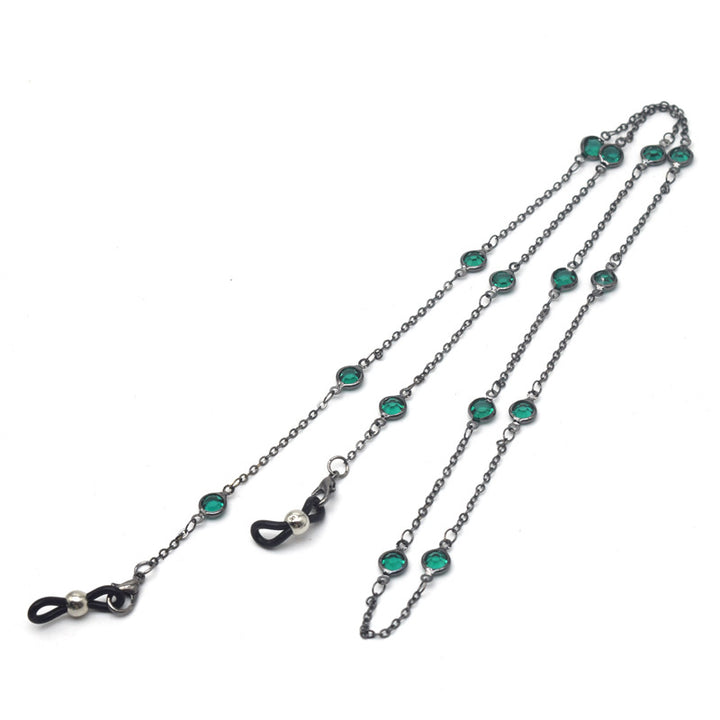 Stylish Crystal-Accented Eyewear Chain Kalsten