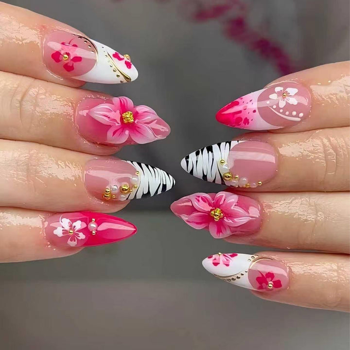 Artful nail art with floral accents Kalsten