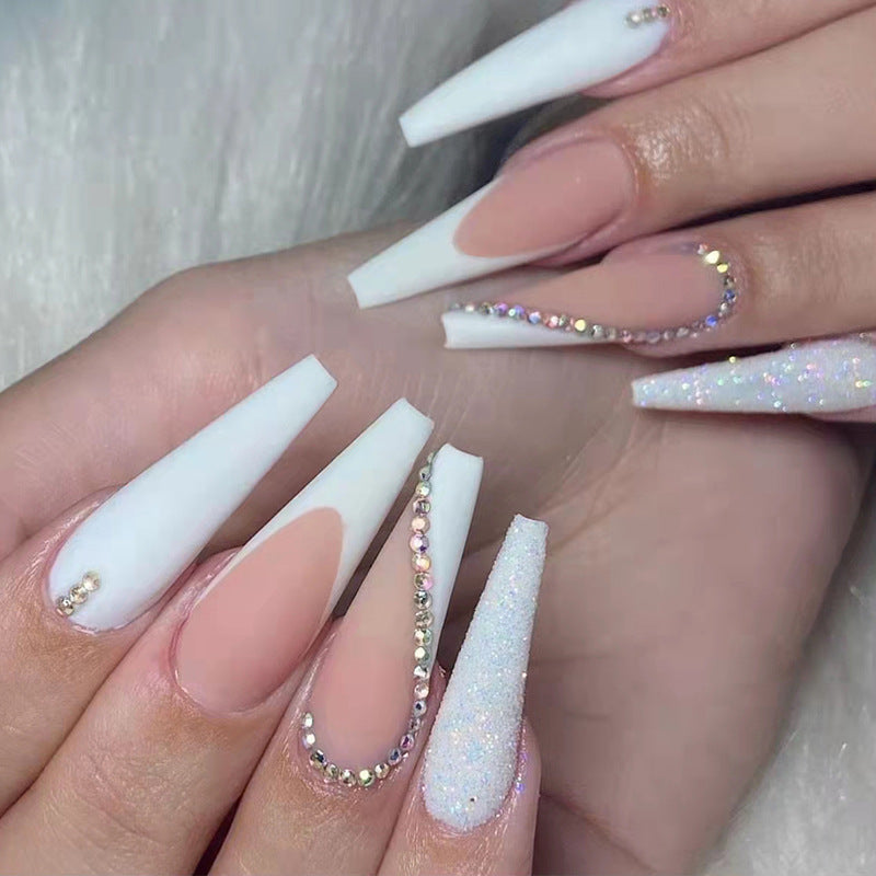 Acrylic Nail Set with Elegant 3D Design and Glamorous Accents Kalsten