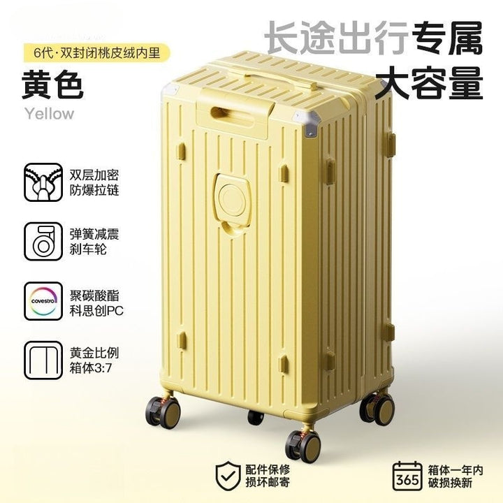 Hard-shell suitcase with extended storage space and double safety lock Kalsten
