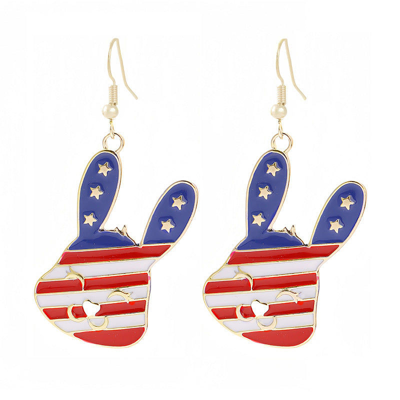 Women's nan patriotic horseshoe enamel dangle earrings with star-accented design and fishhook findings Kalsten
