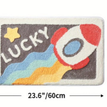 Plush Cat Theme Bath Mat