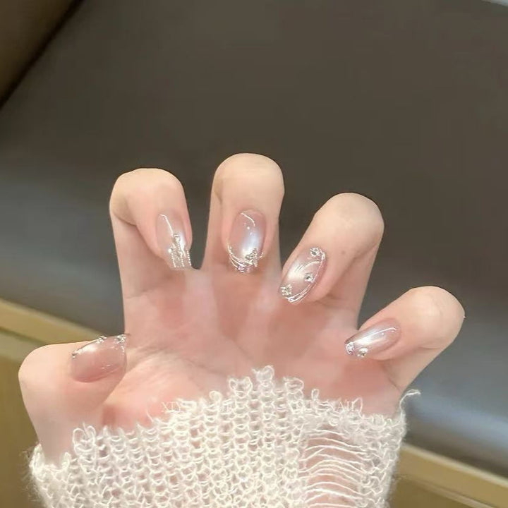Artificial nails with glamorous rhinestone design Kalsten