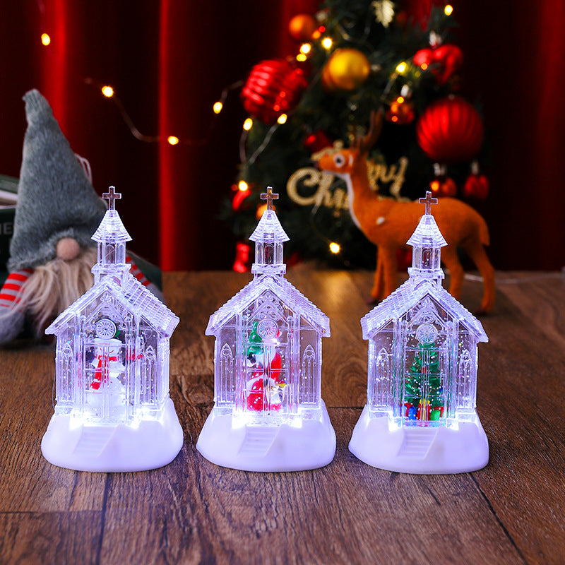 Decorative Christmas lantern with snowman scene Kalsten