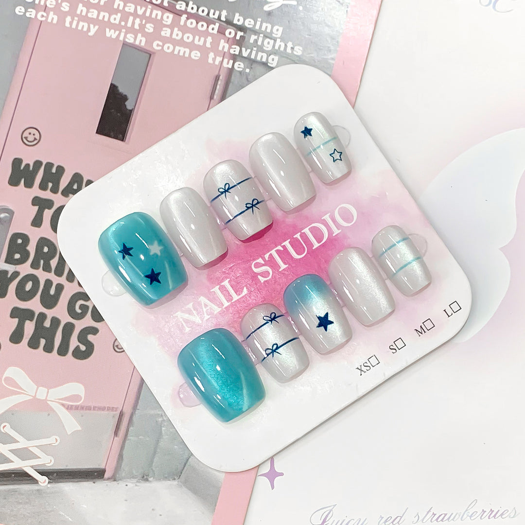 Artistic acrylic nails with star design Kalsten