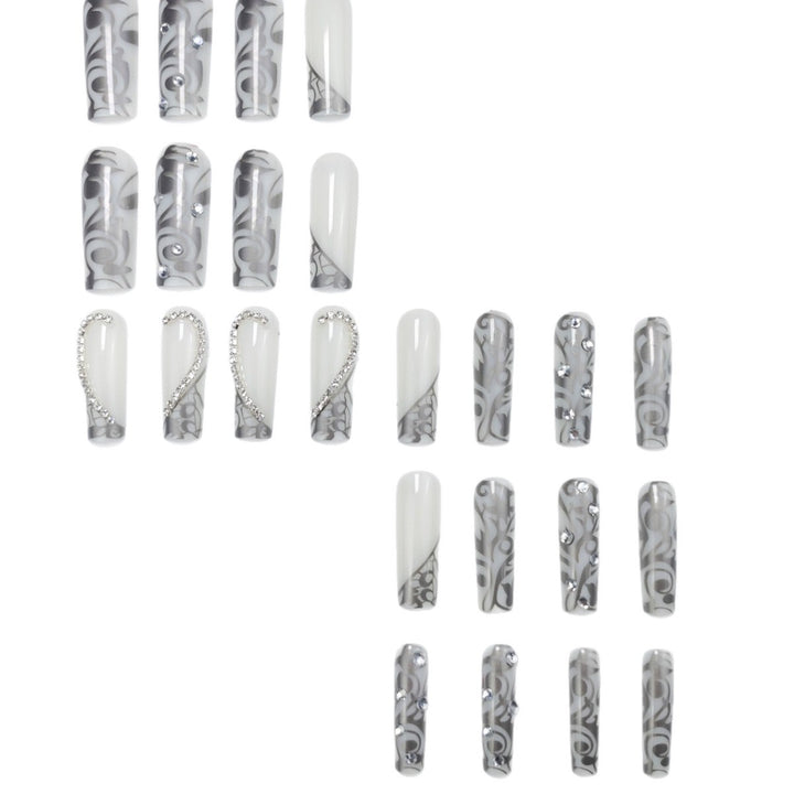 Glamorous 3D Floral Design Press-On Nails Kalsten