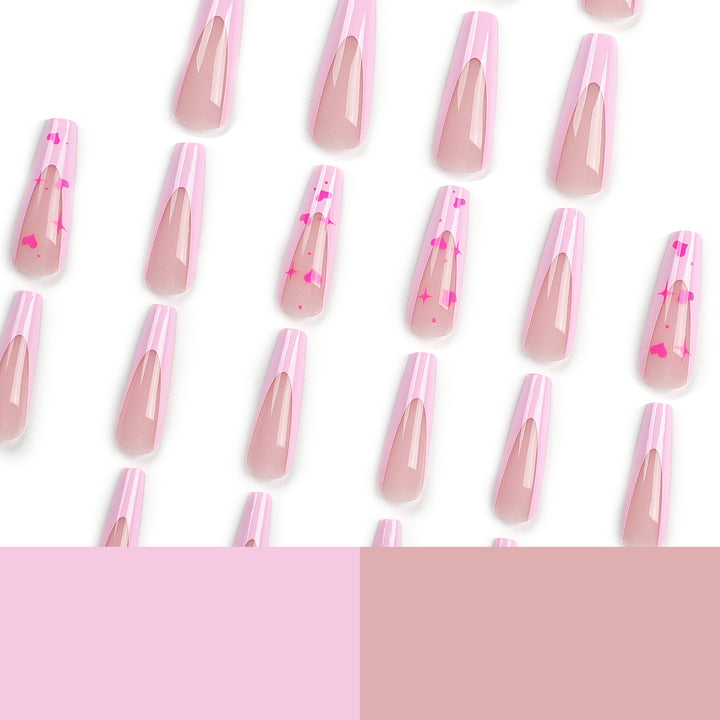 Artful Nail Extensions with Heart-Shaped Accents Kalsten